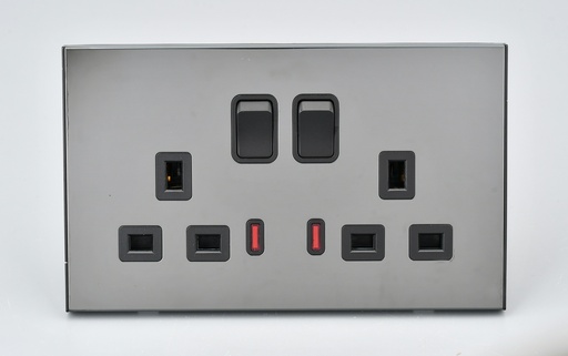 KS15-048 SILVER ICON HOME DOUBLE 13A SOCKET