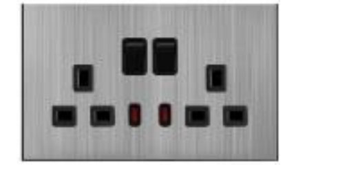 KS15-050 SILVER DOUBLE 13A SOCKET WITH 2 USB PORT ICON HOME 