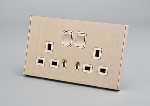 KS15-048 GOLD ICON HOME DOUBLE 13A SOCKET