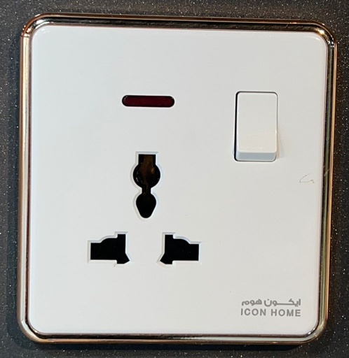 KS10-012 Golden Circle ICON HOME  3 PIN UNIVERSAL SOCKET