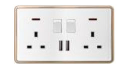 Golden Circle KS10-050 ICON HOME DOUBLE 13A SOCKET WITH TWO USB PORT