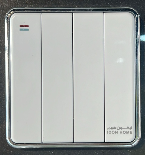 silver Circle KS10-008 ICON HOME 4 gang 2-way plate switch 