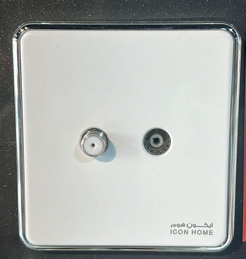 Circle silver  KS10-027 ICON HOME Satellite and TV socket 