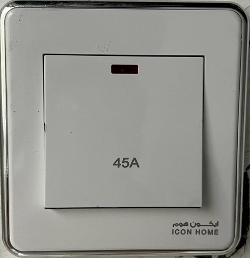 KS10-034 silver Circle CON HOME  45A switch with neon 