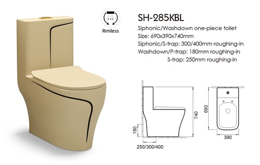 ICON HOME SH-285KBL S TRAP TOILET