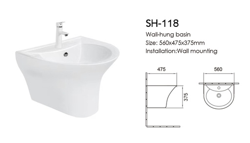 ICON HOME SH-118 WALL HANG BASIN