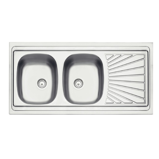 TR93151602 SSTEEL SINK 120X60 2RB PERF